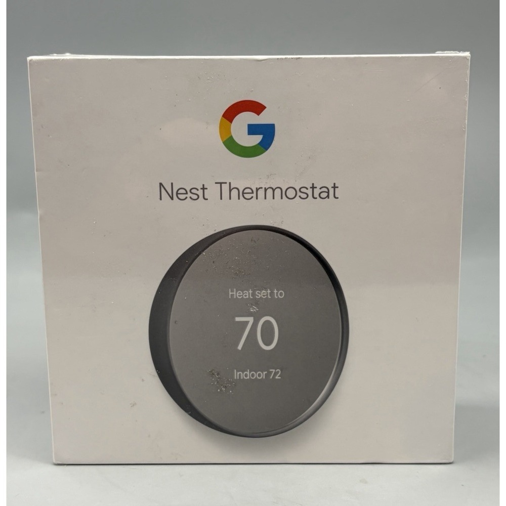 Google Nest Thermostat Programmable Wi-Fi Thermostat - Charcoal - Sealed